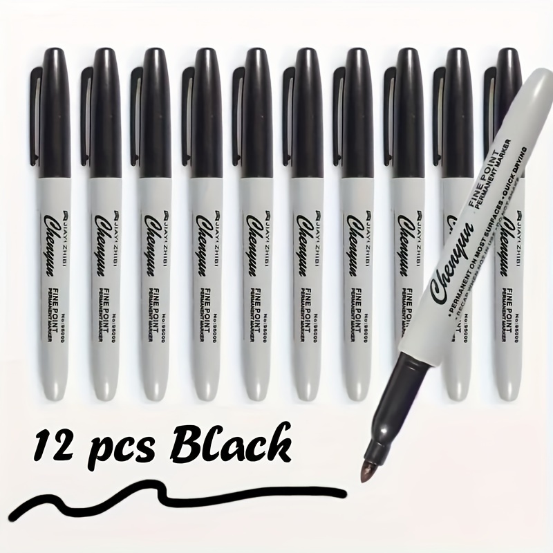 

5pcs Quick-dry Waterproof Permanent Black Fine Tip Markers For 14+ | Ideal For Stationery & Gift Packaging