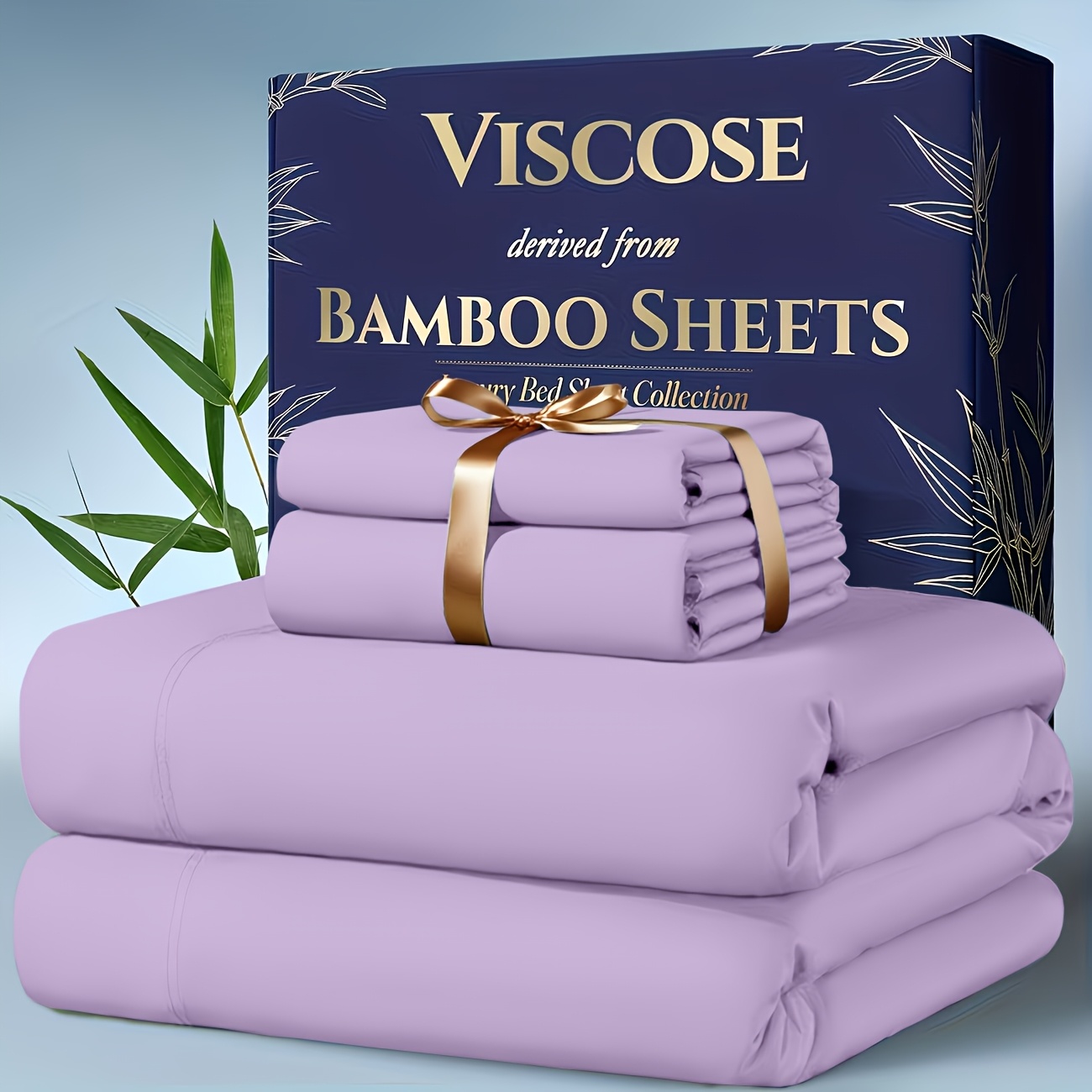 4pcs bamboo cooling bedding extra deep pocket breathable and cooling suitable for hot sleepers and sweats children pillowcases flat sheet and fitted sheet a perfect gift for   and king sizes next day delivery random color