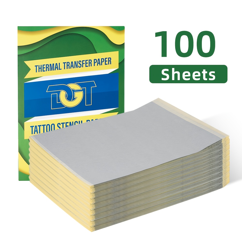 /100 Sheets Dgt Tattoo Transfer Paper, Transparent Tattoo Transfer Paper, Suitable For Tattoo Beginners And