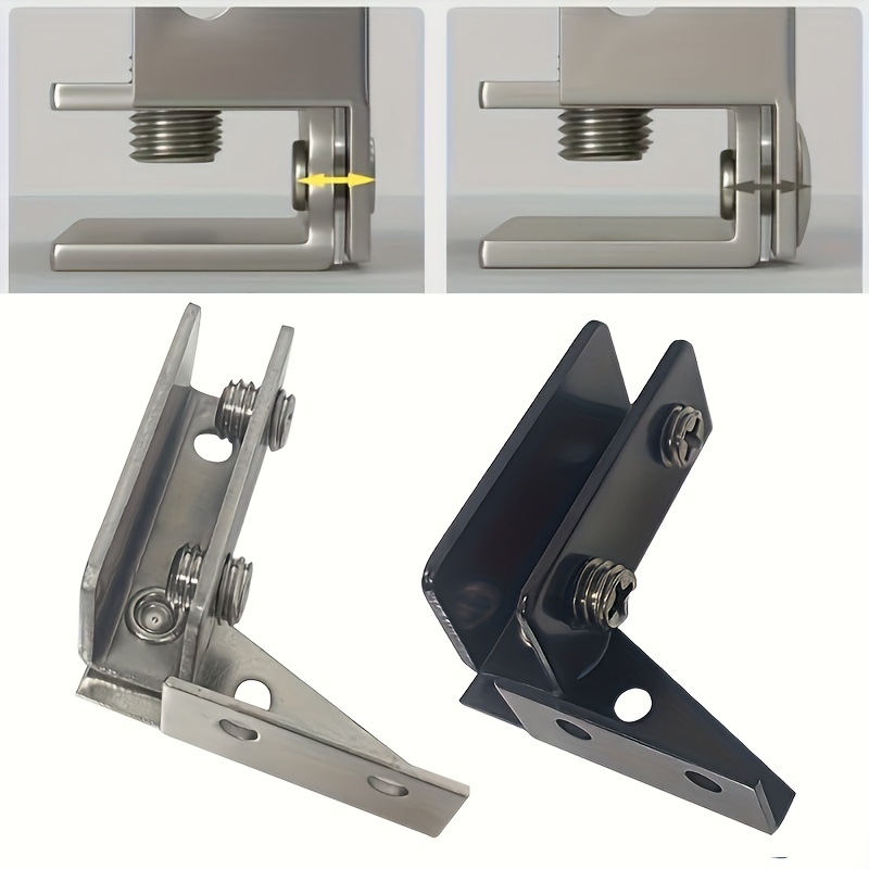 Lot De 4 Charnières Pivotantes Pour Porte En Verre – Inox Argenté, Accessoires Discrets