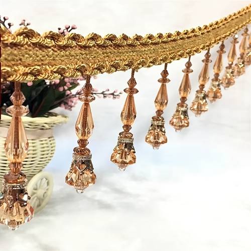 beautiful beaded lace curtains made of crystal measuring 220cm in length and 10cm in width designed to enhance and add weight to the lower part of home textile materials ideal for projects interior decoration window coverings textile supplies