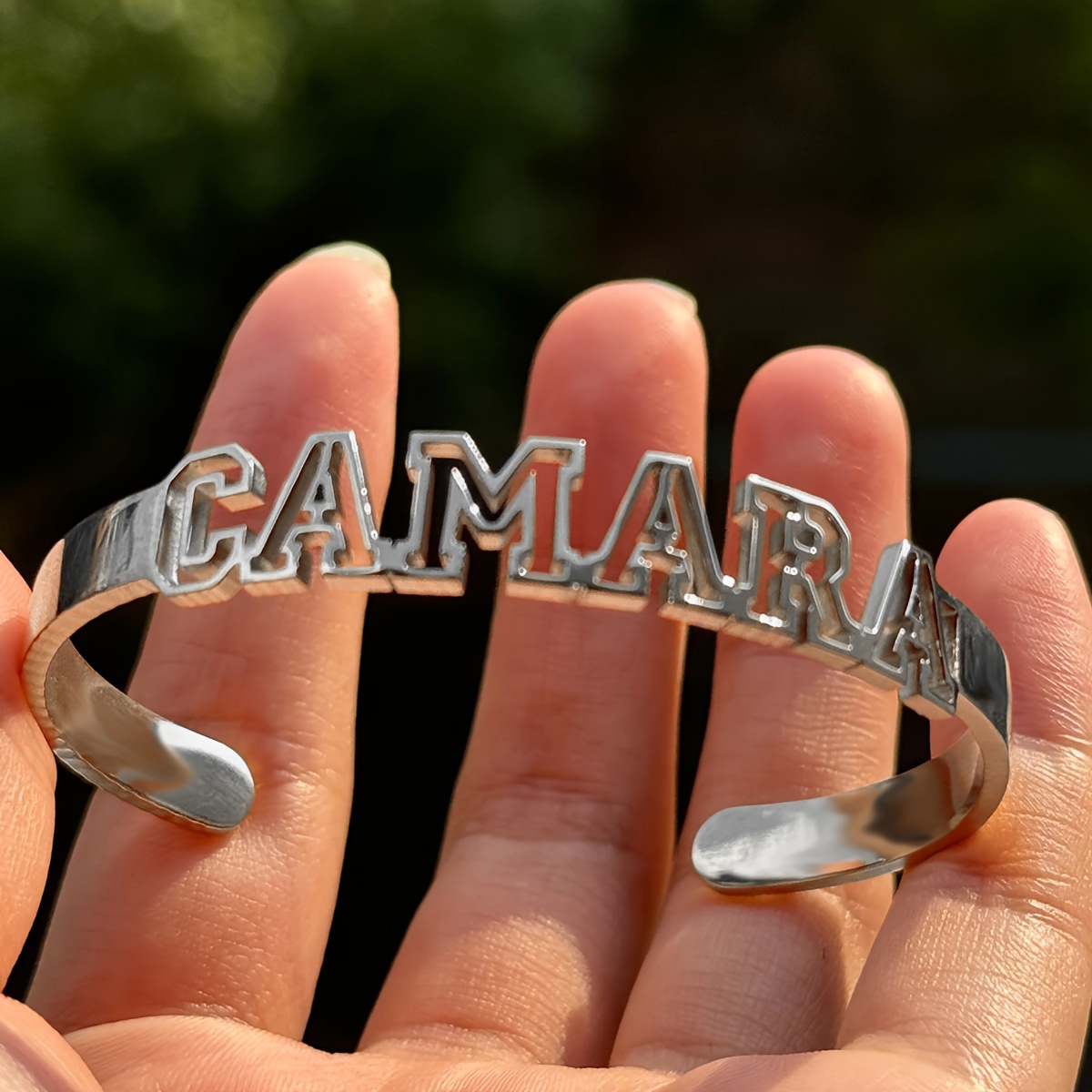 TEMU Customized 1pc Personalized English Name Customized Women's Fashion Open Minimalist High-end Daily Wear Shopping Dating Wedding Banquet Jewelry