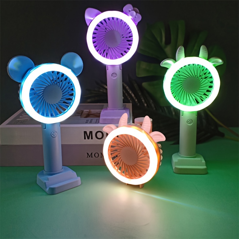 Glow in dark Foldable Hand Fan Led Light Nighttime Temu