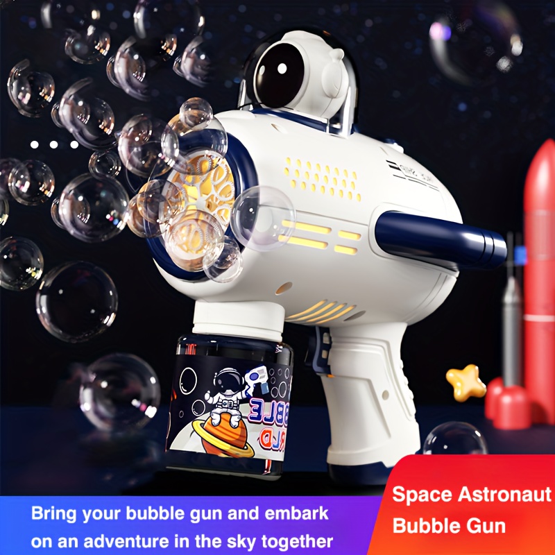 Pistolet à bulles électrique avec lumière LED pour enfants, fusée