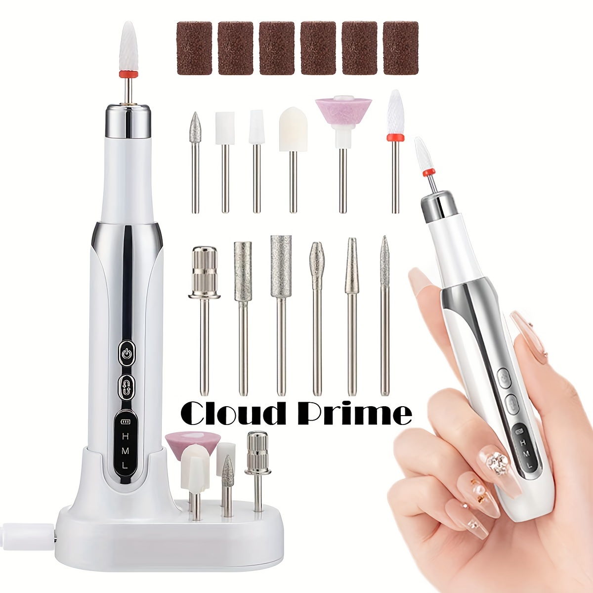 

Electric Nail Drill Set, Manicure & Pedicure Kit, Nail Polishing Machine With Silent Motor, Adjustable Speed, Wireless Operation For Use