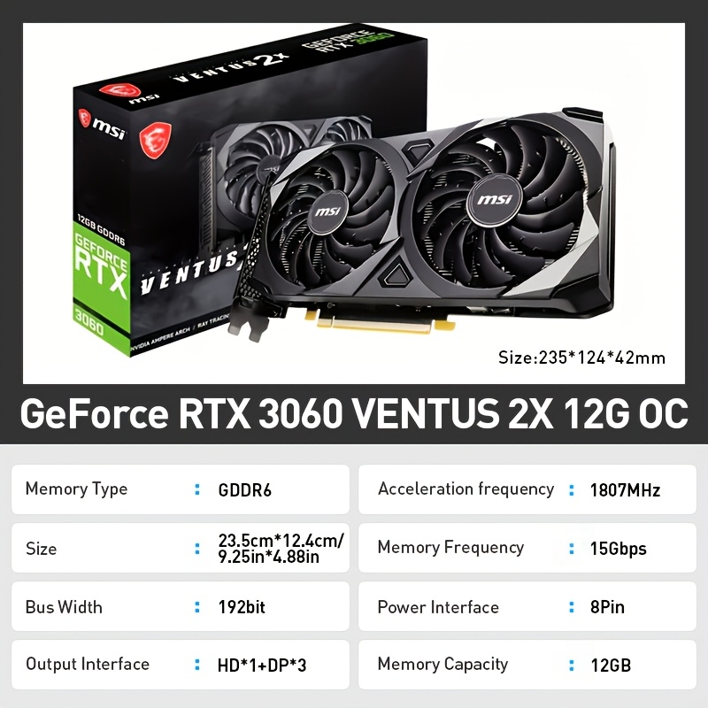 msi geforce   3060   2x 12g   graphics card 192bit 12gb gddr6 video cards 1hd 3dp