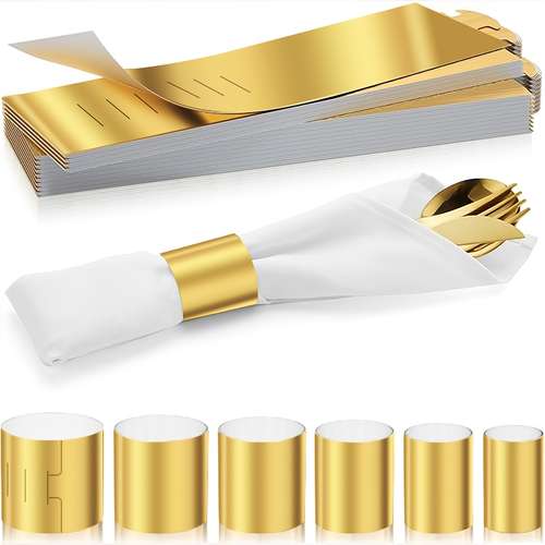 4 Anneaux De Serviette En Forme De Casse-noisette Doré - Décoration De Table De Noël - Alliage Métal