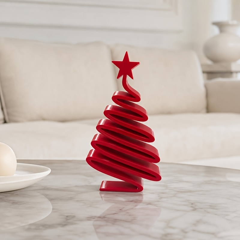 TEMU Minimalistischer moderner kleiner als Tischdeko – Eleganter kompakter Weihnachtsbaumschmuck mit Ästen & geeignet für Wohnzimmer, Esstisch, Flur,