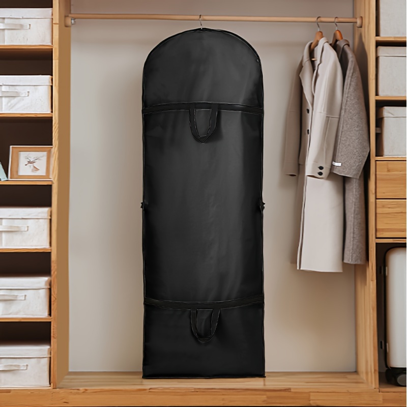 

1pc Premium Peva Garment Bag - Waterproof & Dustproof, Foldable Suit Cover For Coats, Dresses, And Wedding Gowns