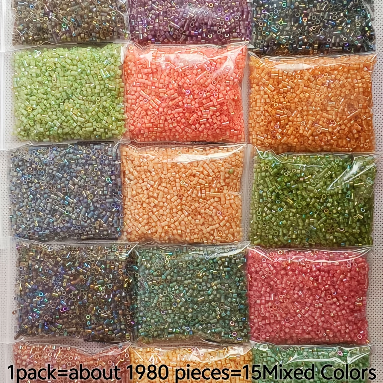 Set 1980 kosov, 15 barv, 2,5 mm super vrhunski aurora biseri, riževi biseri, ohlapni biseri, primerni za zapestnice, , ogrlice, mini biseri,