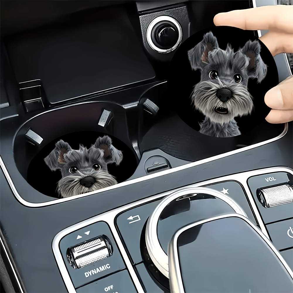 TEMU 2pcs Schnauzer Theme Cup Coasters, Mat - Non-slip, Dustproof, Home Dining Table Cup Coasters, Holiday And Festival Decorations And Gifts