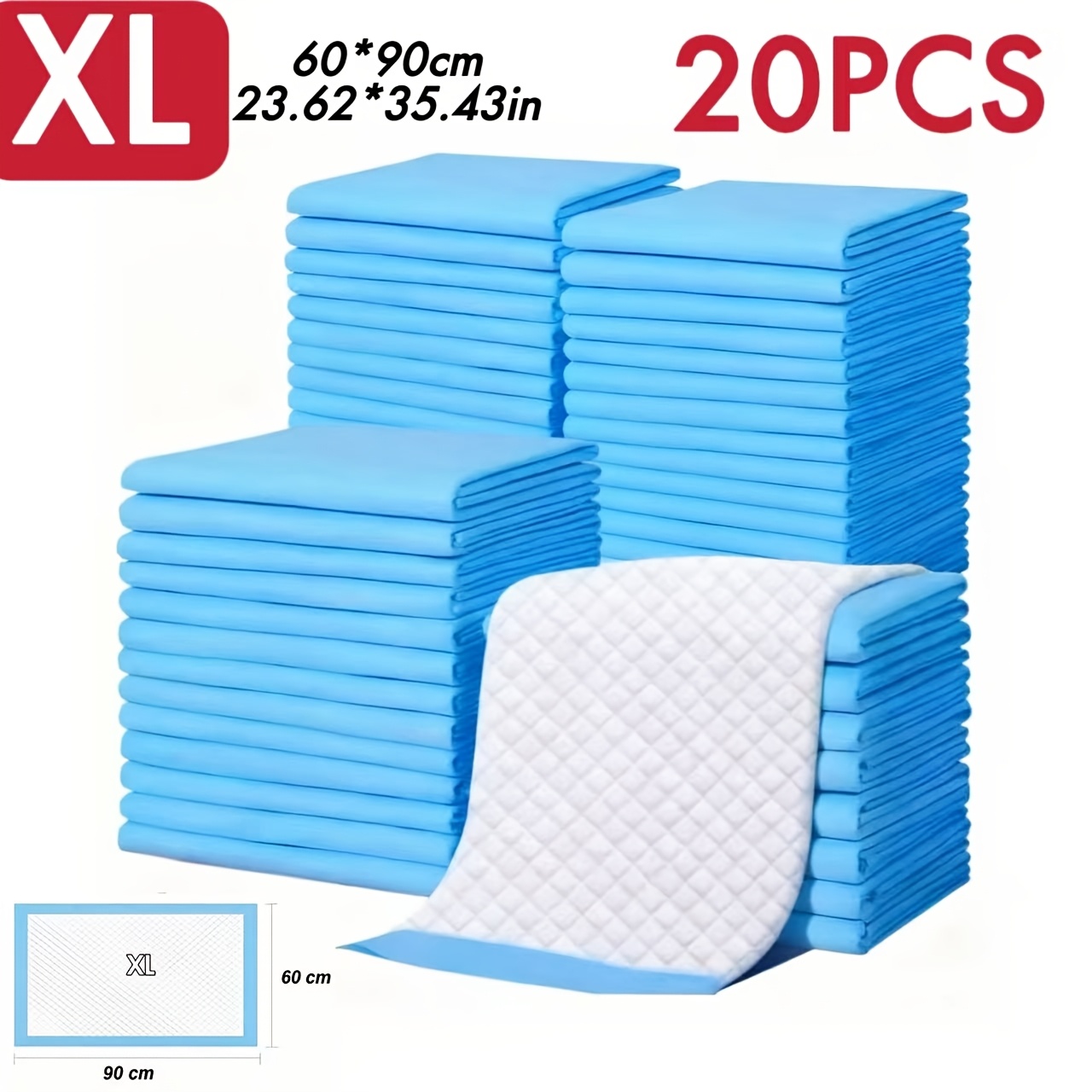TEMU Disposable Pet Training Pads, 33*45/45*60/60*90cm, Multiple Sizes Available, , Super Absorbent, Leak-proof, Odor-proof, Quick-drying, Indoor &