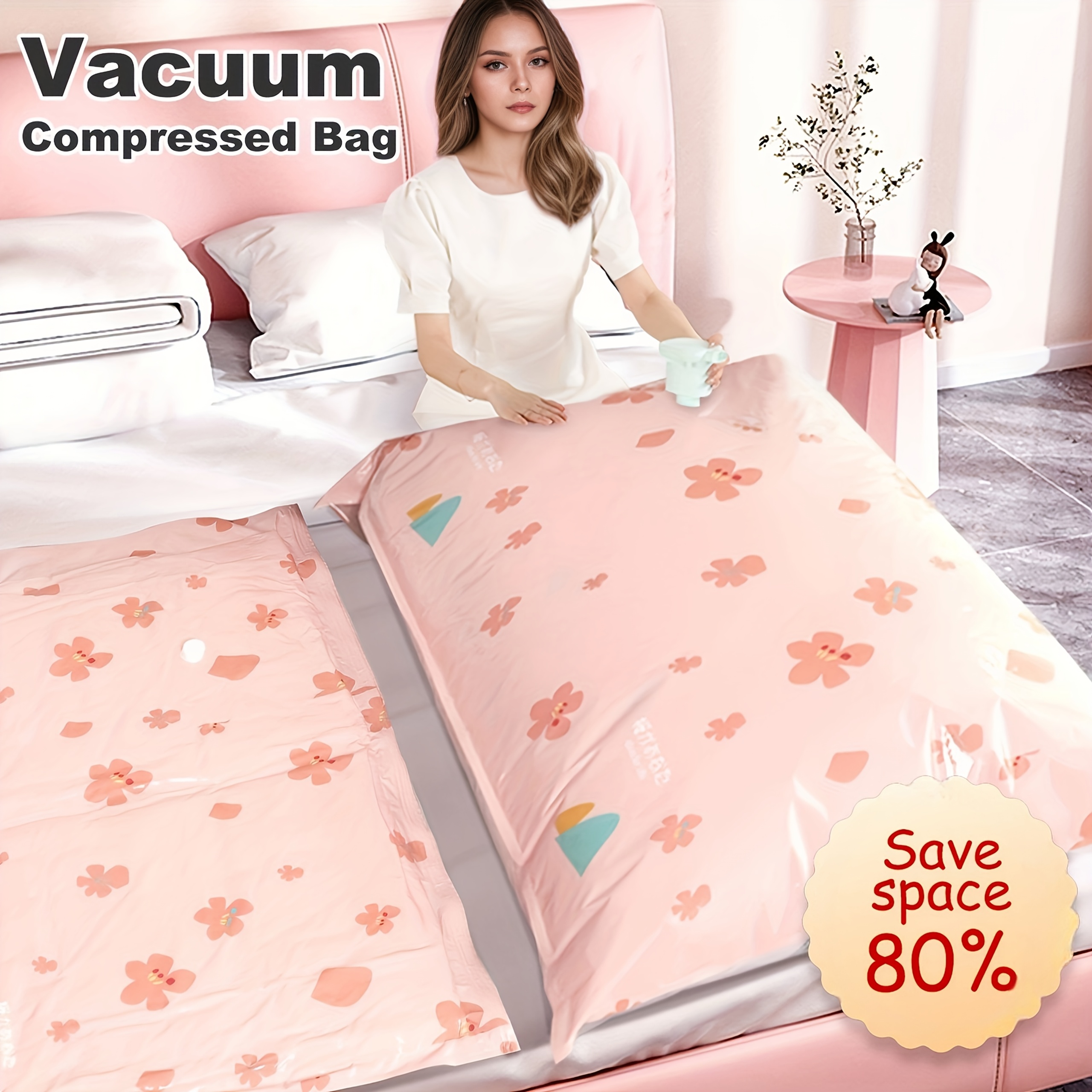 vacuum compressed storage bag 80% space saving zipper Temu Slovakia