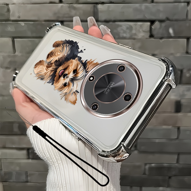 TEMU Phone Case: 2pcs Set: Includes 1 Phone Case + 1 Strap,cute Dog 2d Flat, Phone Case,suitable Magic6 Lite,unisex Lanyard Phone Case, Tough Phone
