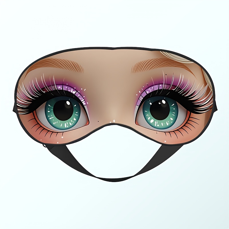 TEMU 1 pièce, Masque de Sommeil Imprimé Motif Yeux Doux et , Doux et Confortable, Style Unisexe Couple, Cadeau Idéal, pour , Voyage et Utilisation