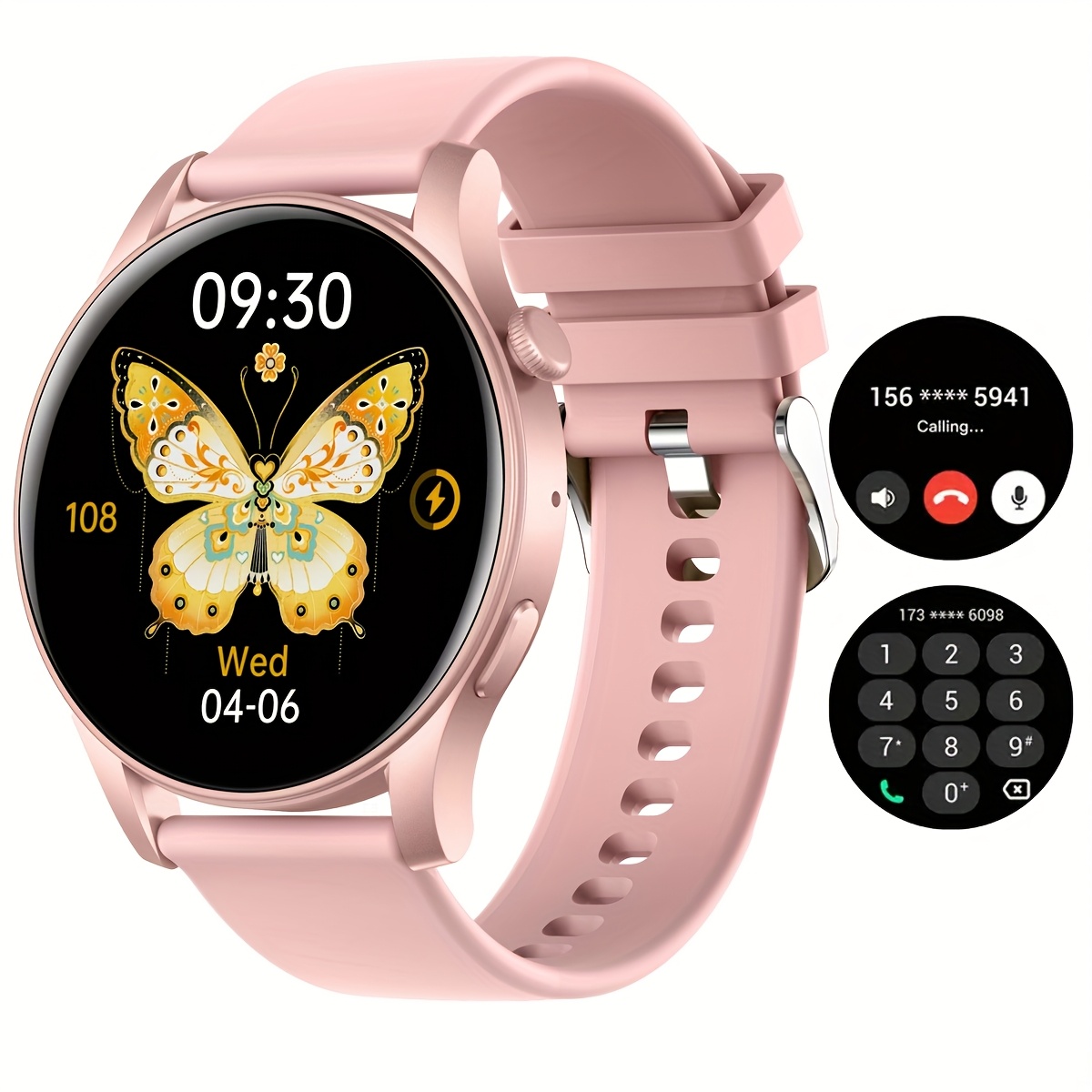 Upgraded Smart Watch (Answer/Make Calls), 3.53 cm Display Smart Watch for Women Men, with Wireless Call/Receive Messages, Alarm Clock, Music Playback, Support Multiple Sports Modes, Step Calorie Counter for iPhone And Android Phone Watch