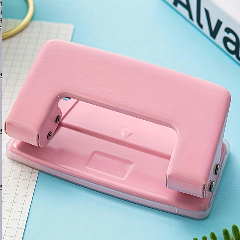 E-shop Macaron-Farben Locher (,,) - Metall Doppelkontroll-Papierlocher mit Lochstanzung & Aufbewahrungsloch - Schreibtisch für Schulbedarf, Büro &