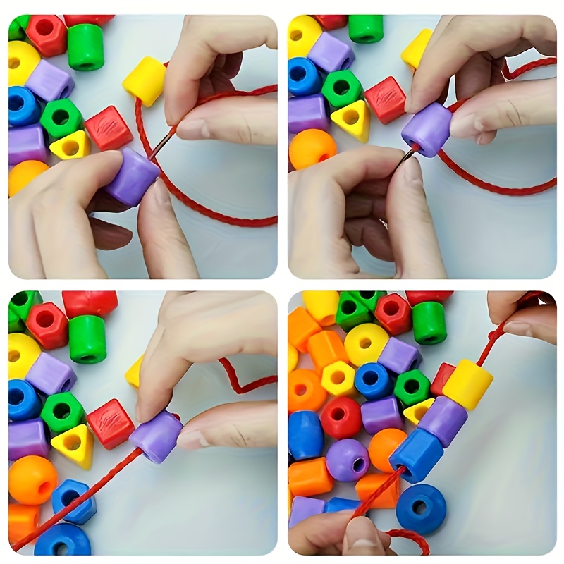 Bead String Toy Set for Fine Motor Skills Hand Eye Coordination