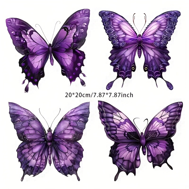 Four-in-one Purple Decorative Sticker, Vinyl Sticker - Durable And Easy-to- Decoration For Car, Laptop, Refrigerator, Table, Water Bottle, Suitable For Surface Decorations