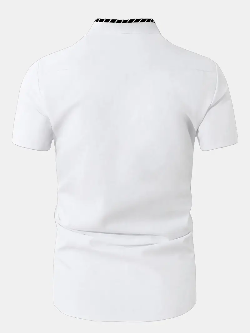 ανδρικό γαλάζιο πουκάμισο με μαύρο αντίθεση γιακά & μανσέτες - κλασική κουμπωτή, καθημερινό, εφαρμογή regular για το καλοκαίρι, γραφείο και streetwear, μη διαφανές υλικό, ανθεκτικό στο πλύσιμο Στοιχεία είδους 18