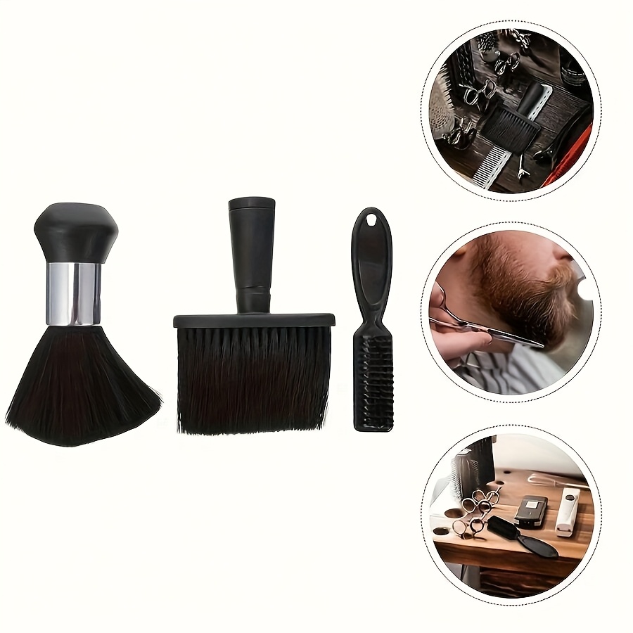 Set 3 perii de păr pentru curățat praf de pe gât, perii profesionale moi pentru păr, perii de păr pentru salon de coafură, accesorii de coafură, instrumente de coafură, esențiale de călătorie pentru salon de înfrumusețare