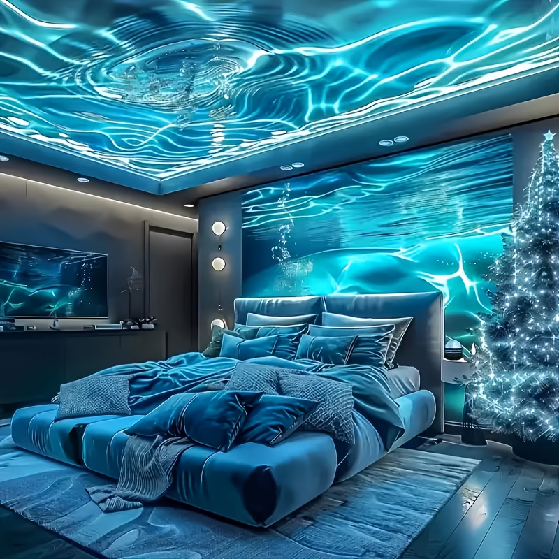 Lampă LED Valuri Aurora | Alimentată, Telecomandă, 7 Culori Schimbătoare, Fără Baterie, pentru Cameră, Petrecere, Atmosferă de Somn, Dormitor, Living, Birou, Decor Birou, Cadou de Crăciun