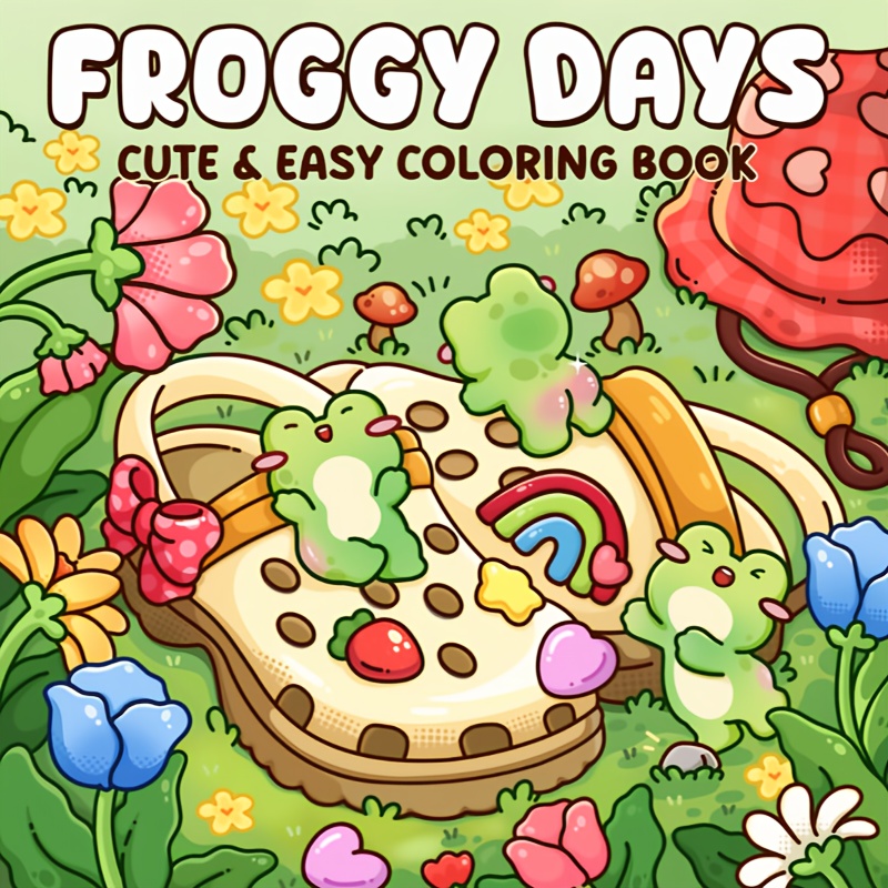 Mini Frog Life: A Comfortable And Mood , 24-page Easter & Labor Day Coloring Activity For