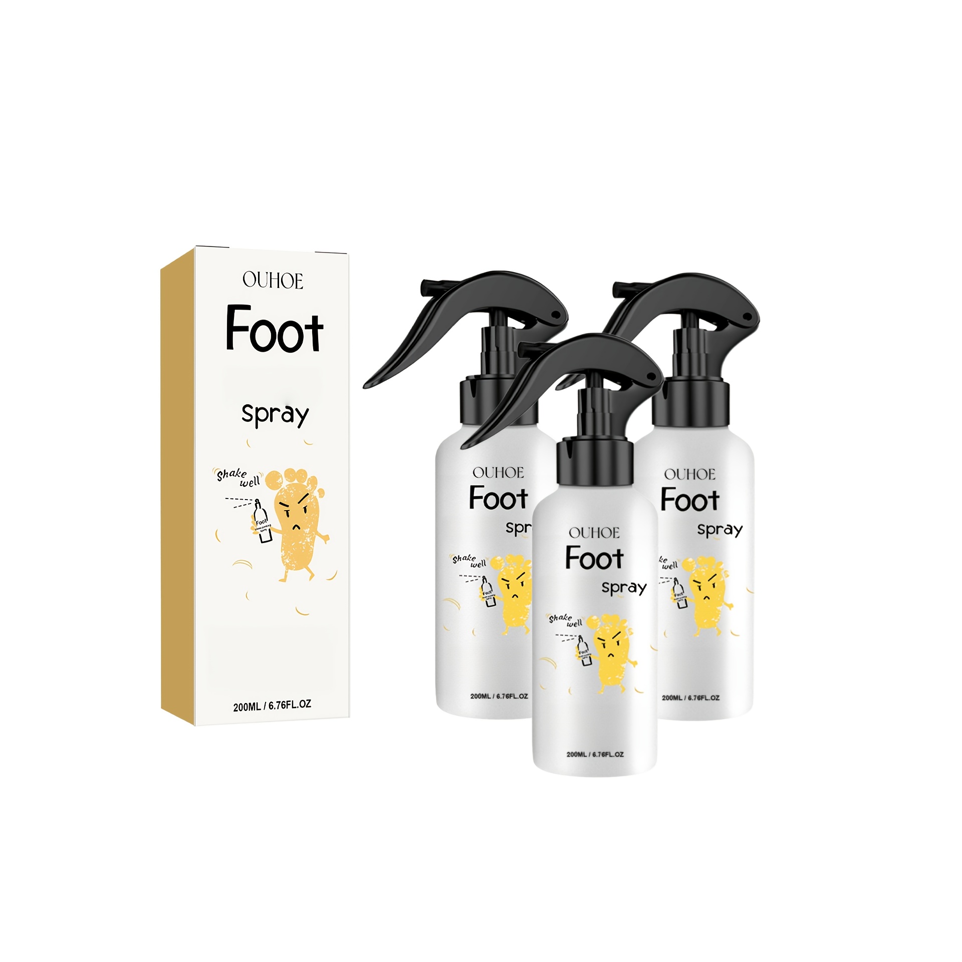 Image of 3pcs Pack Foot Moisturizing Spray Contains Oil, Sodium Hyaluronate, And Root Extract Hydrates And Moisturizes Suitable For Men And Women Halloween Gift From Local Warehouse