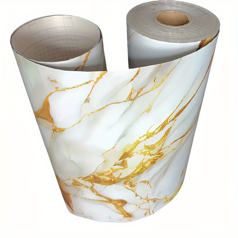 Image of Waterproof Decorative Roll Paper For Bathroom Countertops, Featuring Colored Self-adhesive Marble Design