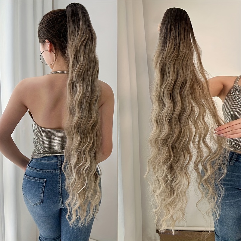 

Women's Water Wave Ponytail Extension - Strong Claw Clip, Layered , Premium Soft-textured Synthetic Hair, Versatile Fashion Accessory For All People