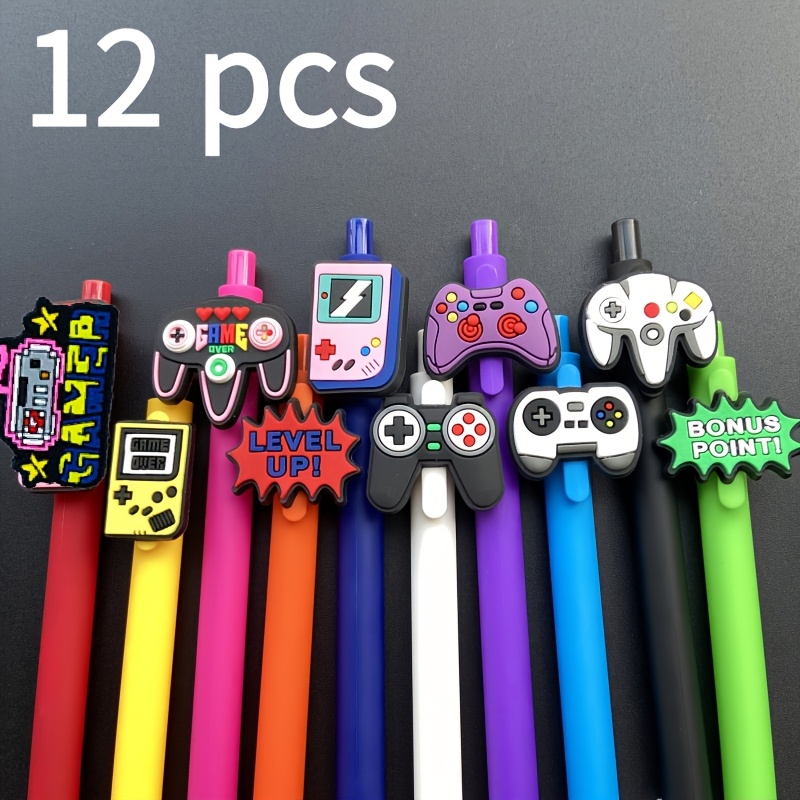 Image of 6/12 Vibrant Game-themed Gel Pens | Retractable Ballpoint Pens Designed Specifically For , Suitable For Parties, Office Supplies, Classroom Prizes, And Fun Gifts For , Party Gift Pens