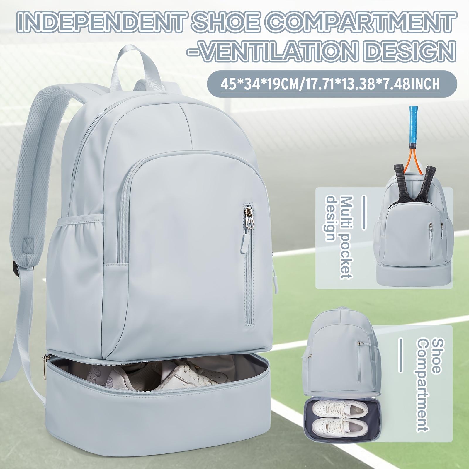 large gym backpack 60l sports duffel bag with shoe compartment wet pocket for swimming basketball