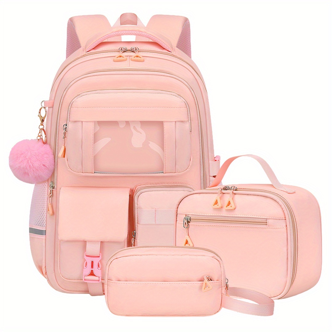 TEMU 3pcs Women's Casual Backpack Handbag Storage Bag Set, 15.6 Inch Computer Laptop Backpack, Outdoor Camping Travel Backpack, Large Capacity