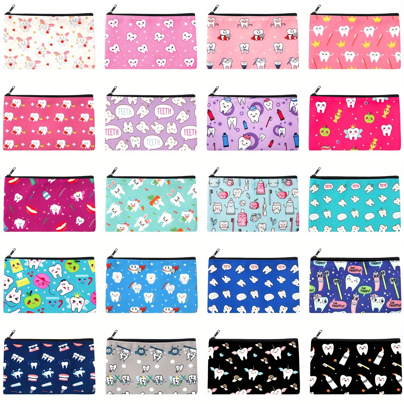 

20pcs Dental & Cosmetic Makeup Bags - Cute Travel Pouches For Nurses, Dentists, And Dental - Polyester Organizer For Accessories