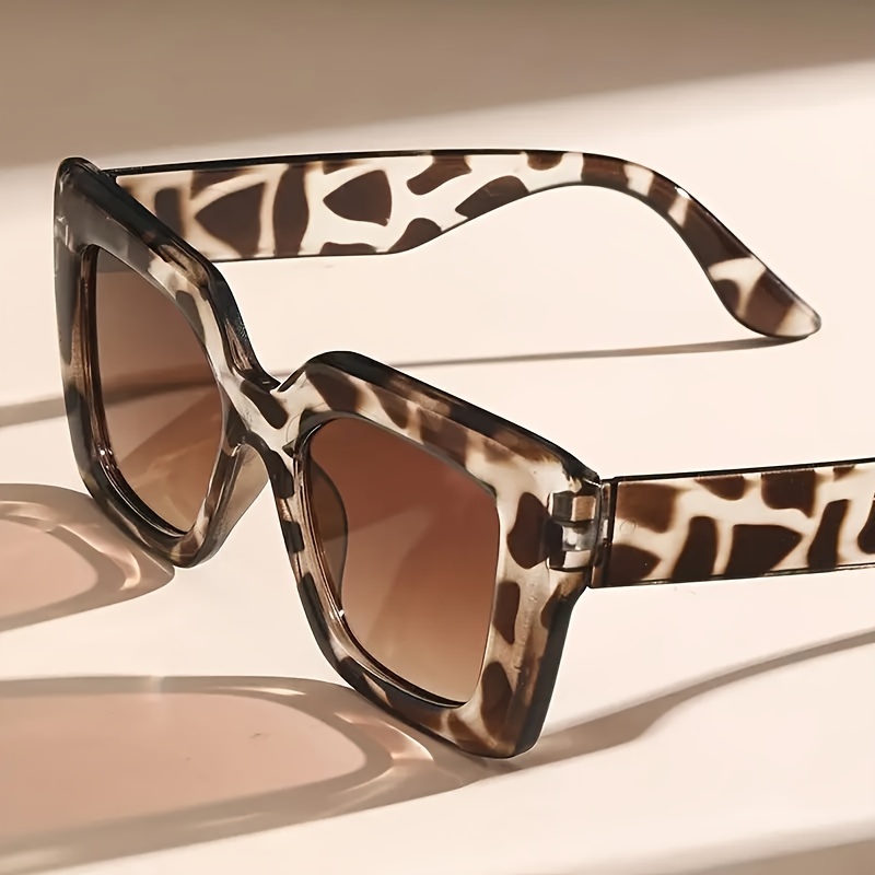 

Affordable Leopard Fashion Glasses Large Frame Square Simple For Summer Beach Travel Driving, Daily Leisure Beach Party