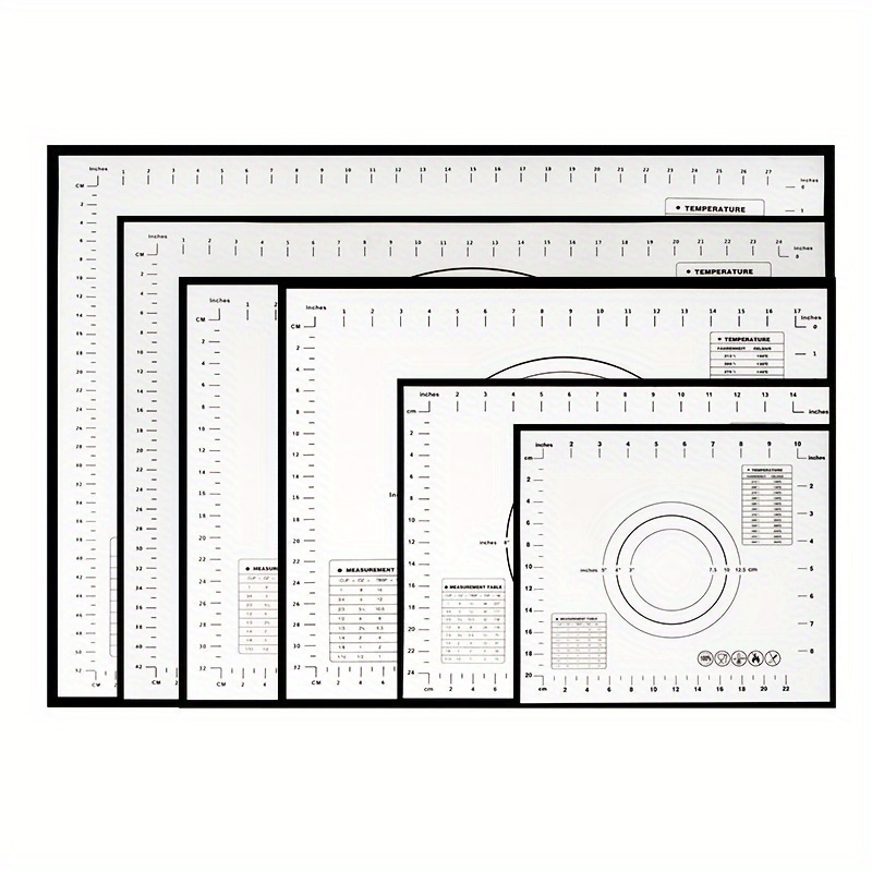 

1pc Silicone Baking Mat With Measurements, Non-slip, Reusable, Food-safe Pastry Rolling And Pie Prep Mat
