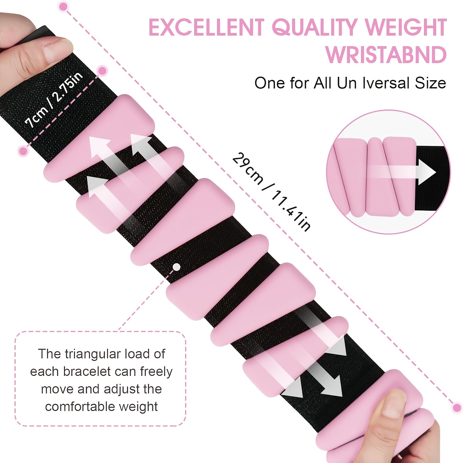 1 Pair of Weighted Wristbands, Total Weight 1 Lb / Approximately 225 Grams Each. Ideal for Muscle Building and Shaping, Essential for Running, Yoga, and Full-body Workouts. Unisex Design, Perfect as a Valentine's Day Gift. Enhances Training