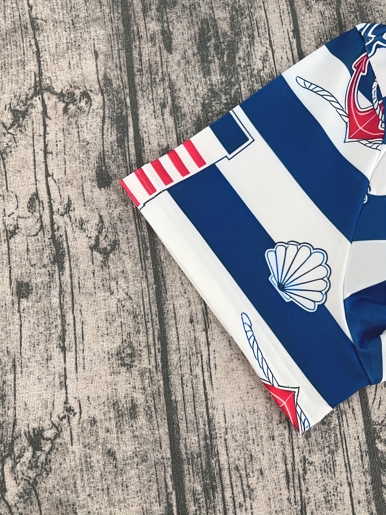 camiseta talla estampado rayas náuticas cuello - Temu Mexico, image size:800x1067