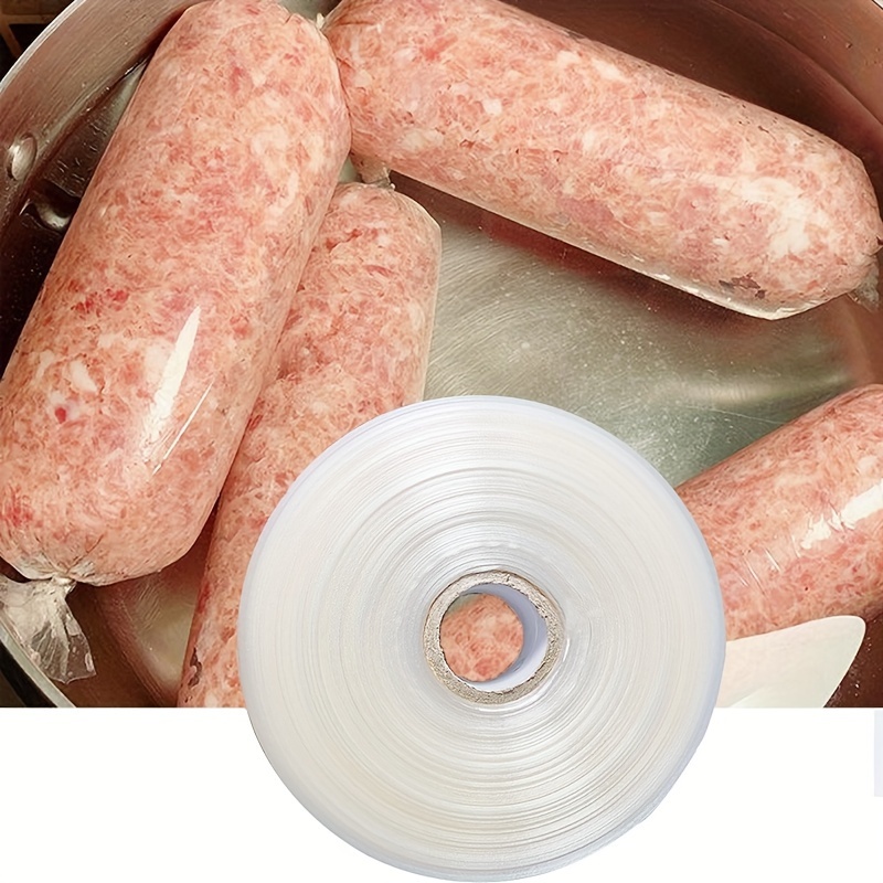 

Siscci Plastic Sausage Casing Roll, 50mm Width For 32mm Dia, High-temperature Resistant, Transparent, Food Contact Safe, For Homemade Sausage Making Tools - Multiple Length Options