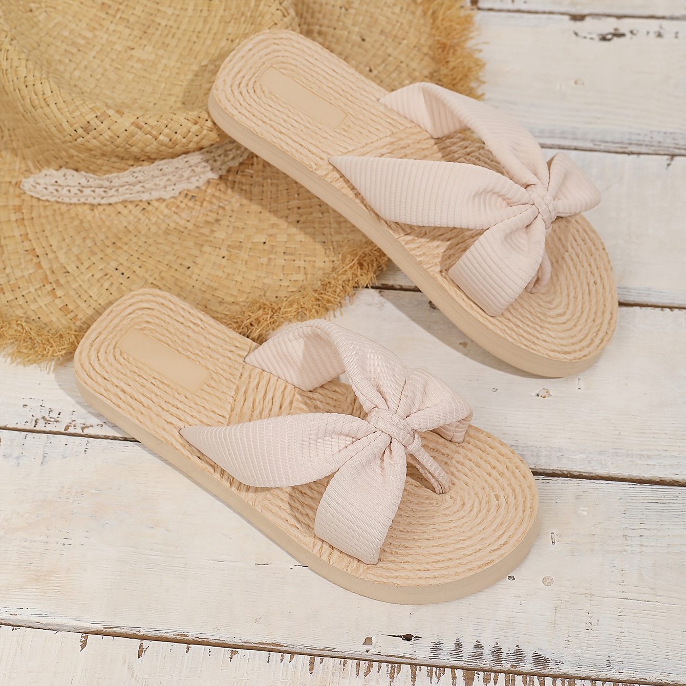 TEMU Sandales d'été à nœud pour femmes, parfaites pour une tenue décontractée , les activités de et un confort en toutes , chaussures pour femmes