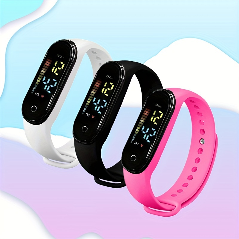 12pcs Cool Colorful LED Bar Series Watches Set
