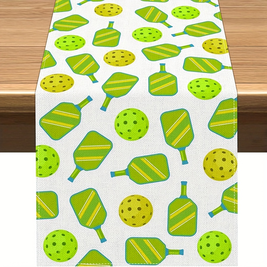 TEMU 1pc, Pickleball Table Runner, Pickleball Sports Theme Birthday Party Decoration, Home Kitchen Decor