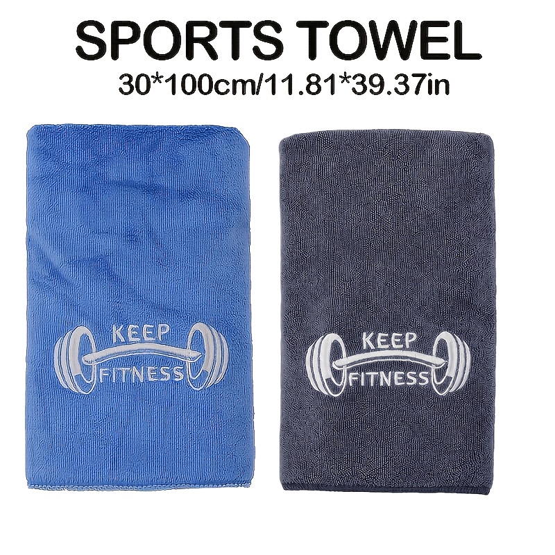TEMU 2pcs Quick- Fitness Towels, Gym Towel, Fast-drying, Durable, Soft, And Absorbent, Stylish Embroidered Pattern, 30*100cm/*39.37inch, Absorbent