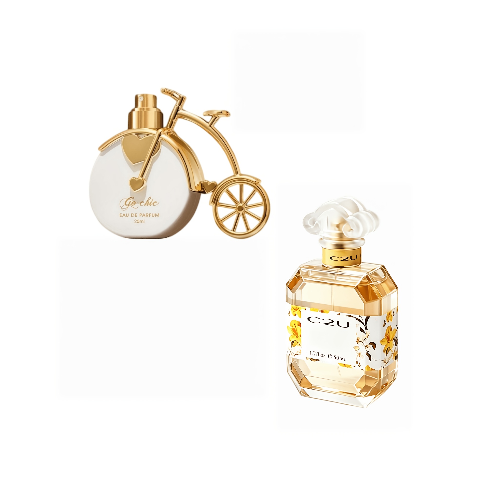 Image of 2pcs Women White Floral Perfume Set Creamy Lily Of The Valley And Citrus White Floral Spicy Notes For Daily Dating Holiday Gift Concentration 5 To 15 Percent