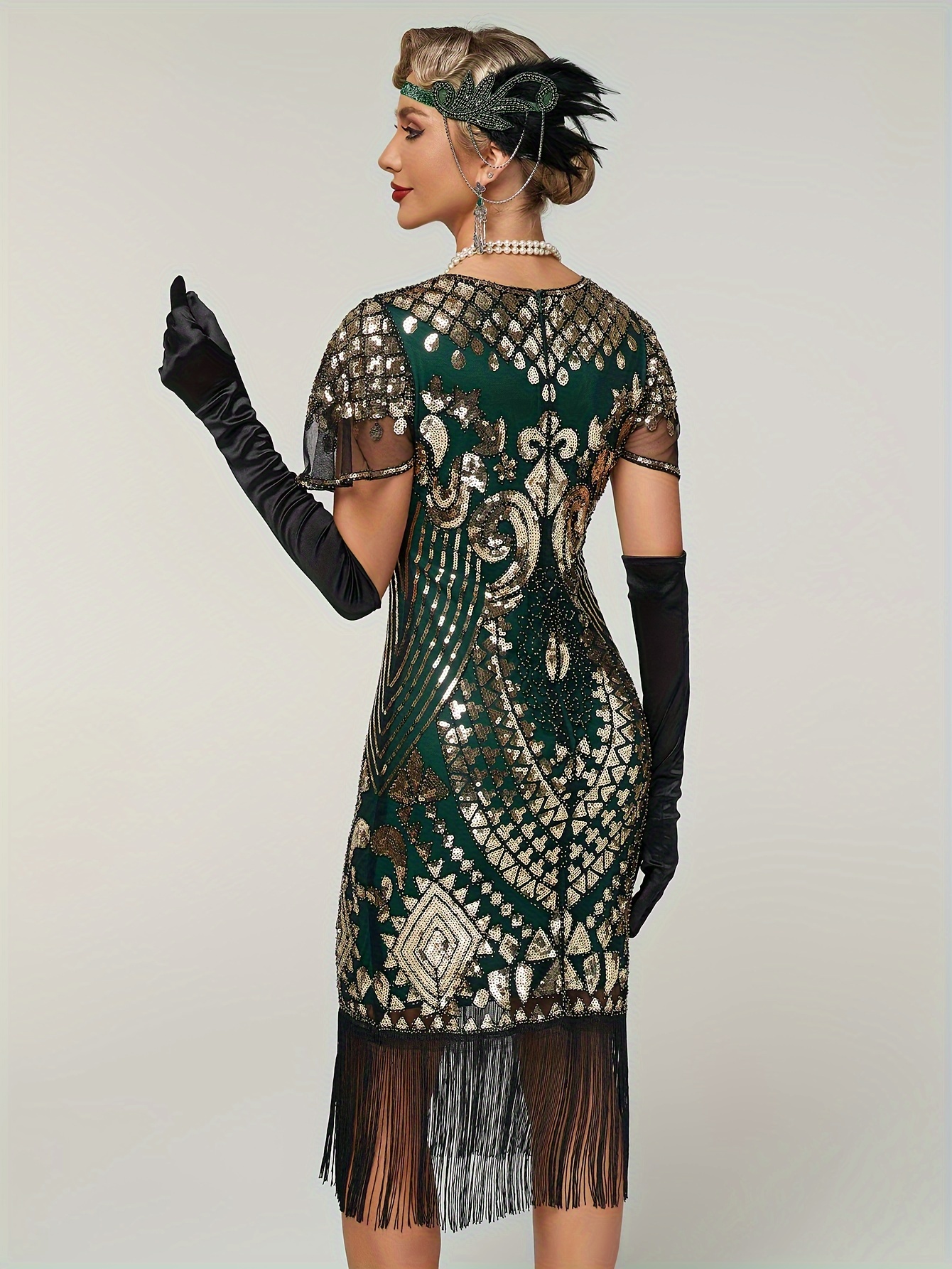 garlic scape green goddess dressing 1920S Halter Fringed Sequin Gatsby Flapper Dress – Jolly Vintage