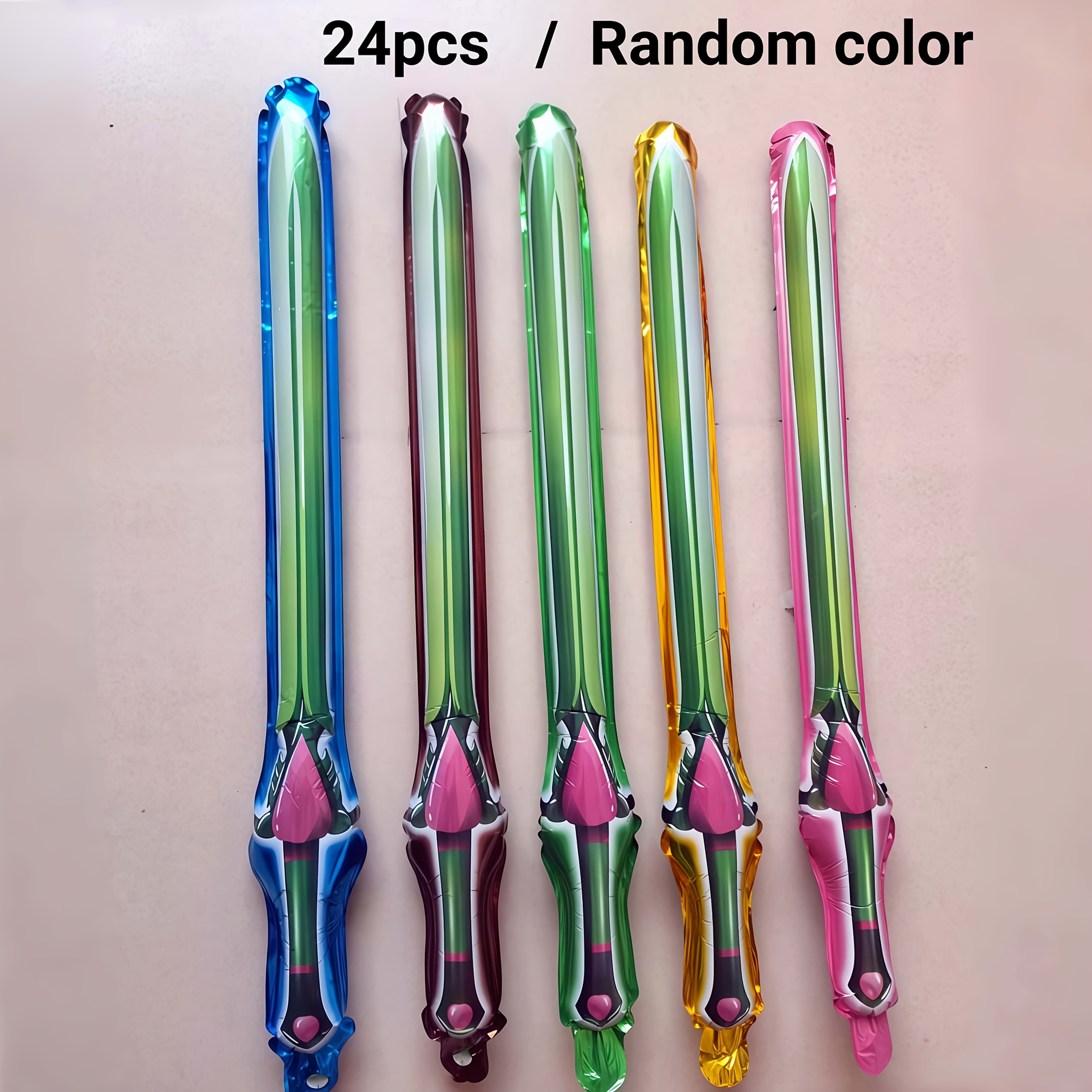 Image of 24/36/50pcs 32inch Vibrant Sword Balloon Decorations Sword Balloons Cosplay Party Favors Costume Additions Stage Props Photo Booth Props Indoor Outdoor Game Props Random Color Halloween Christmas