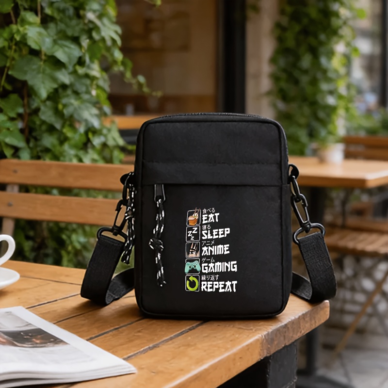 TEMU 1pc Anime-themed Backpack With Anime Gaming Repeat Print - Adjustable Strap, Multiple Zippered Pockets, Sturdy Zippers & Durable Suitable For,