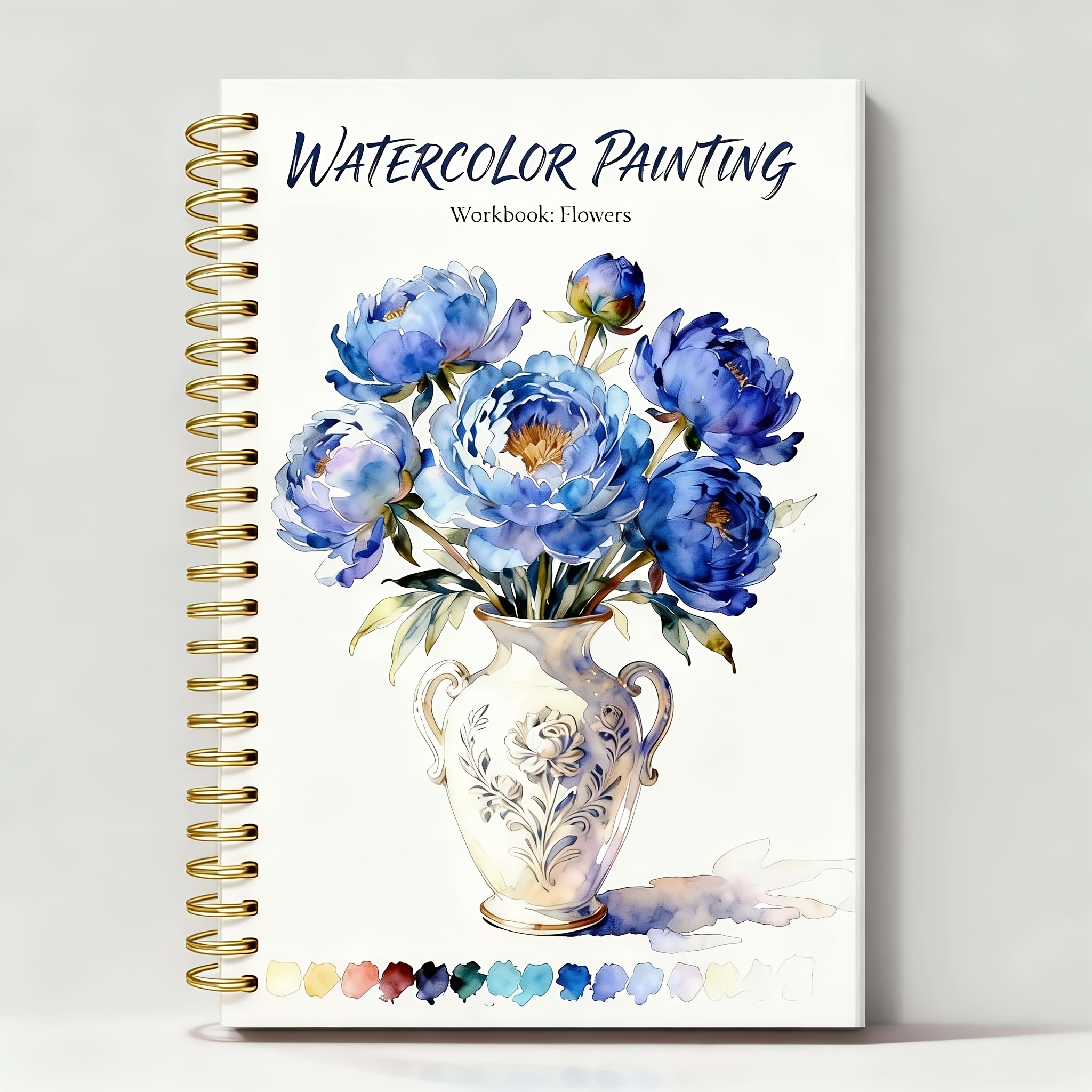TEMU Un cahier d'exercices de base de 34 et 16 pages pour la peinture à florale, un livre pour les passionnés de peinture à débutants, fabriqué en