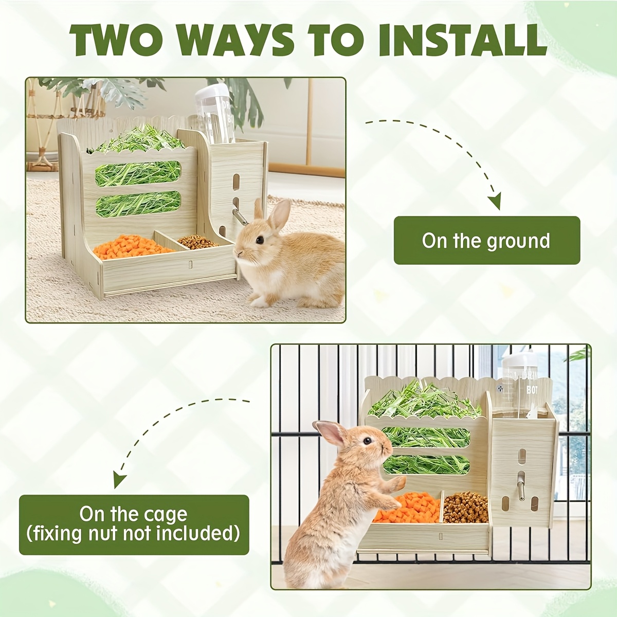 Feeding Box with Water Bottle for Small Animals