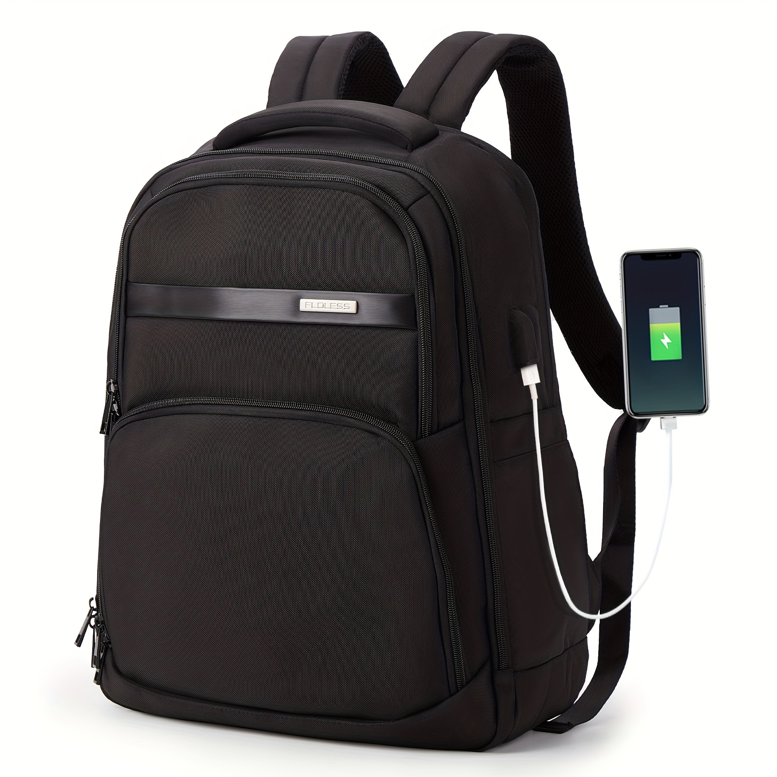 Modoker Mochila de viaje de 18.9 pulgadas para hombre, mochila de  computadora con puerto de carga USB, mochilas para computadora portátil  para viajar